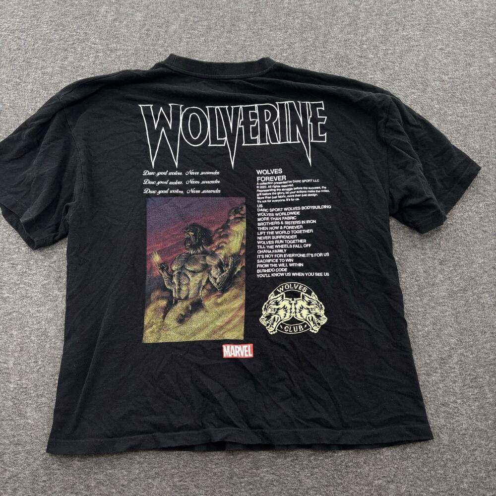 Darc Sport Marvel Wolverine Wolves Club Graphic T-Shirt Black Men's XXL